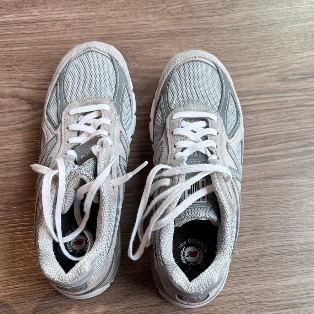 New Balance Light Gray Athletic Shoes 990v4